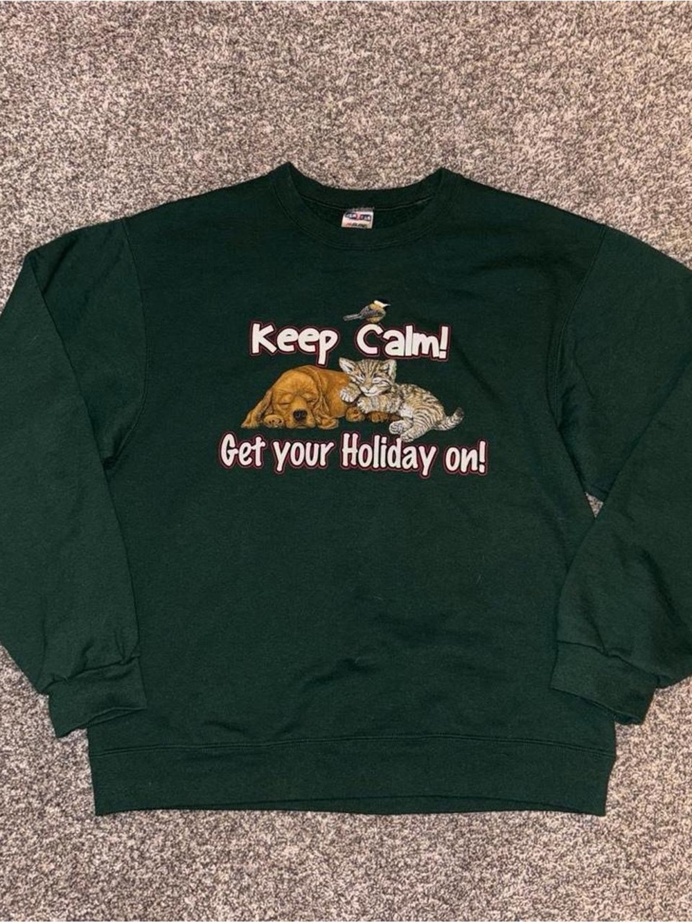 Vintage Y2K Sweatshirt with dog and cat design